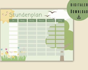 Stundenplan l Grundschule l Oberschule l Gymnasium l Geschenk Einschulung l  digitaler Download