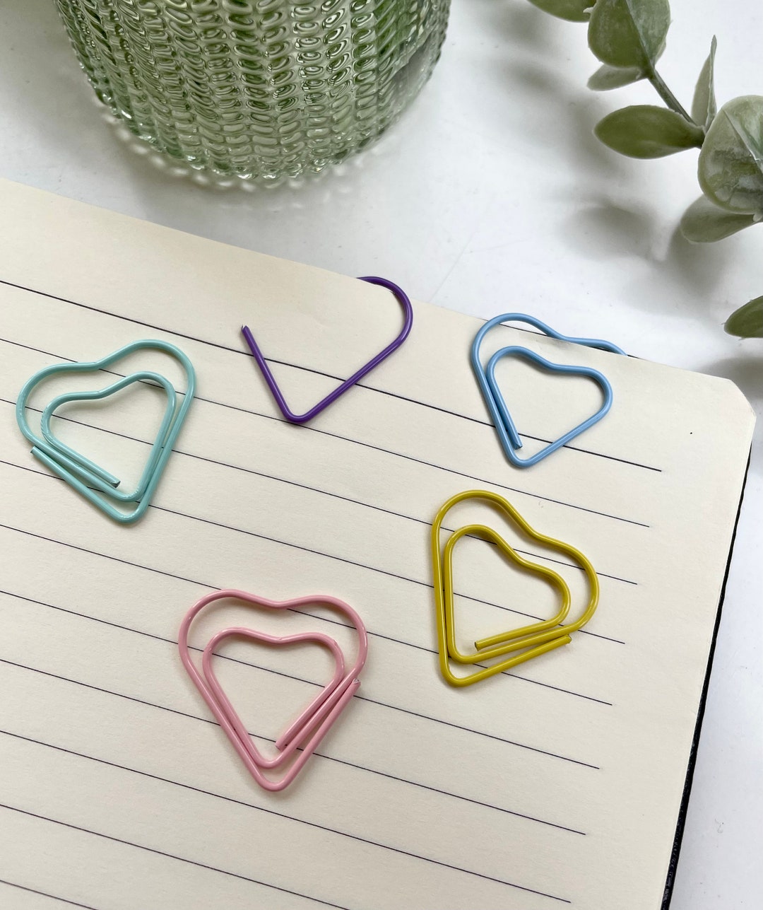 Paper Clip Heart Clip Pastel 5 Pieces Journaling Budget Etsy