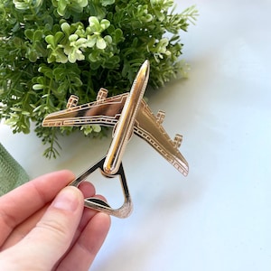 Bottle opener airplane gold l gift l opener l birthday l wedding