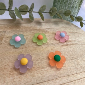 Magnets flowers 5 pieces transparent colorful fridge magnets l gift image 3