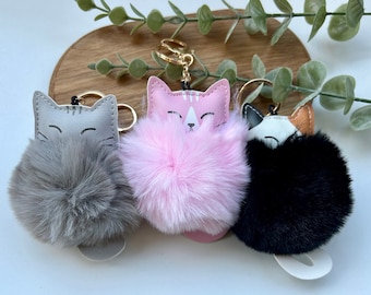 Keychain fluffy cat - gift l pendant l accessory