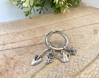 Schlüsselanhänger Garten Gärtner silber - Geschenk Anhänger Accessoire