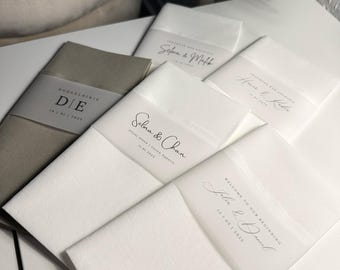 Personalisierte Servietten I Banderolen I Hochzeit Kina Verlobung Söz Feier Geburtstag Standesamt Taufe Tischdekoration