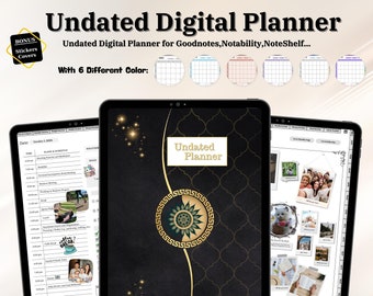 Undated Good notes Planner,Adhd Digital Planner,iPad Monthly Planner,Undated Digital Planner,Goodnotes Template,Onenote digital planner