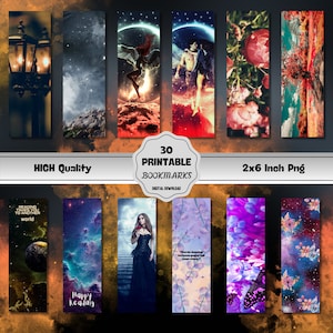 Fantasy Printable Bookmarks Bundle,Bookmark SVG, Bookmark PNG, Bookmark Bundle,Silhouette Print And Cut,Handmade bookmarks,Bookmark SVG