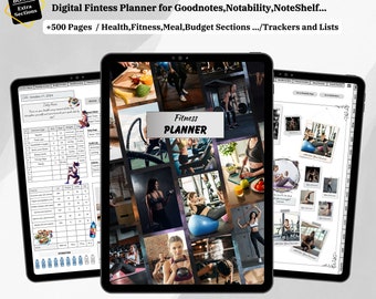 Digital Fitness Planner: Workout Journal for GoodNotes, Notability (PDF)