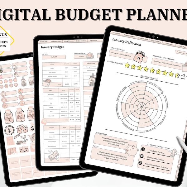 Digital Budget Planner,Finance Tracker,Finance Planner,Digital Budget,Budget Planner,Budget Template,Weekly Budget Paycheck,Bi Weekly Budget