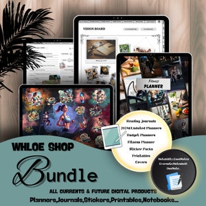 Digital Planner Bundle: 2024 Undated Journal, Fitness, Budget (Digital Download)
