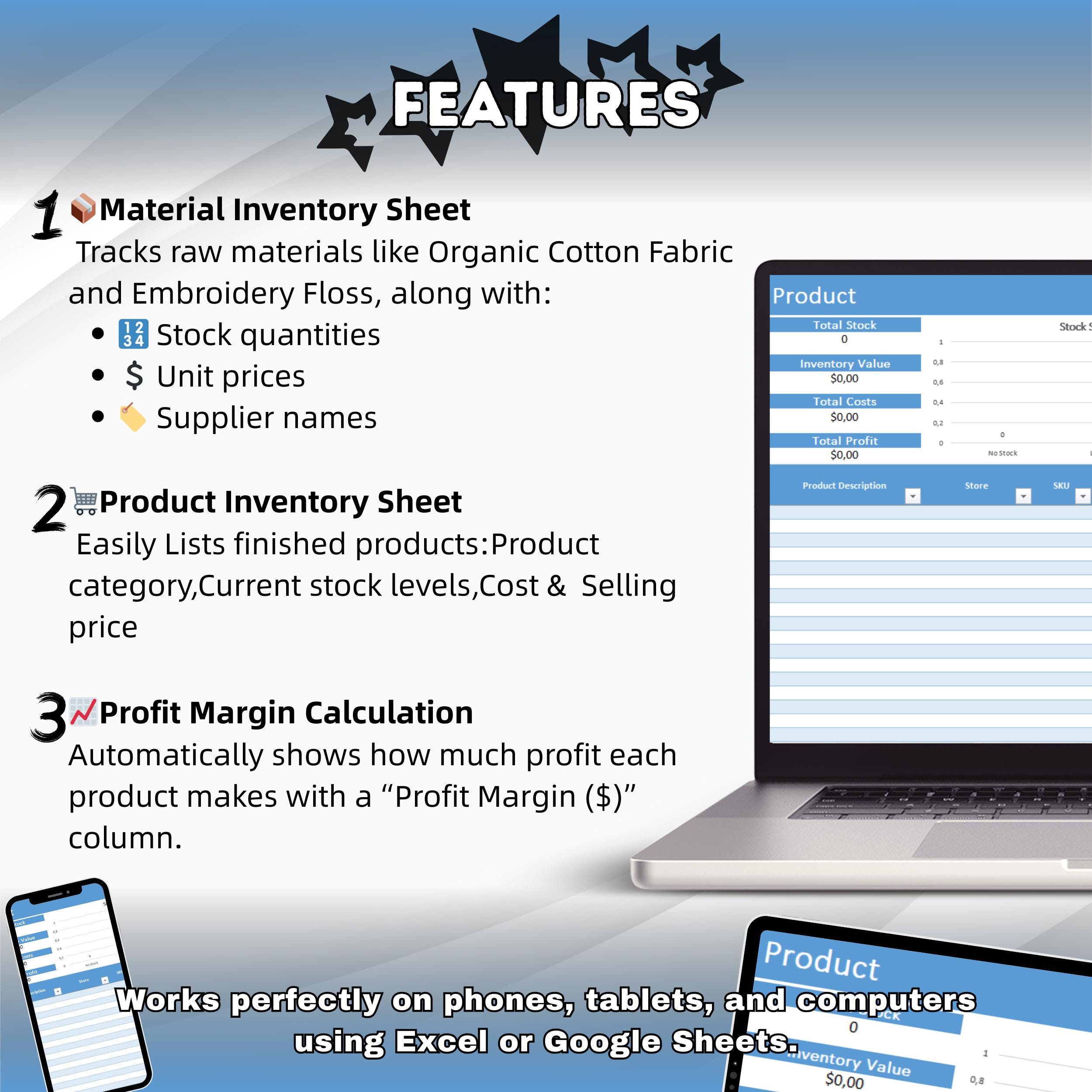 Etsy Shop Inventory Tracker: Excel Spreadsheet Template (digital ...