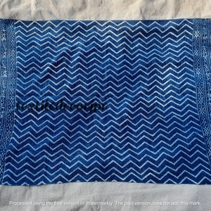 African Mud Cloth Hand Block Printed Blue Indigo 100% Cotton Throw Blanket Hand Woven Sofa Couch Wrap Travel Beach Outdoor Soft Cozy Blanket image 3