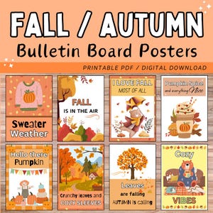 Carteles para el tablón de anuncios del aula de otoño / Carteles de decoración otoñal