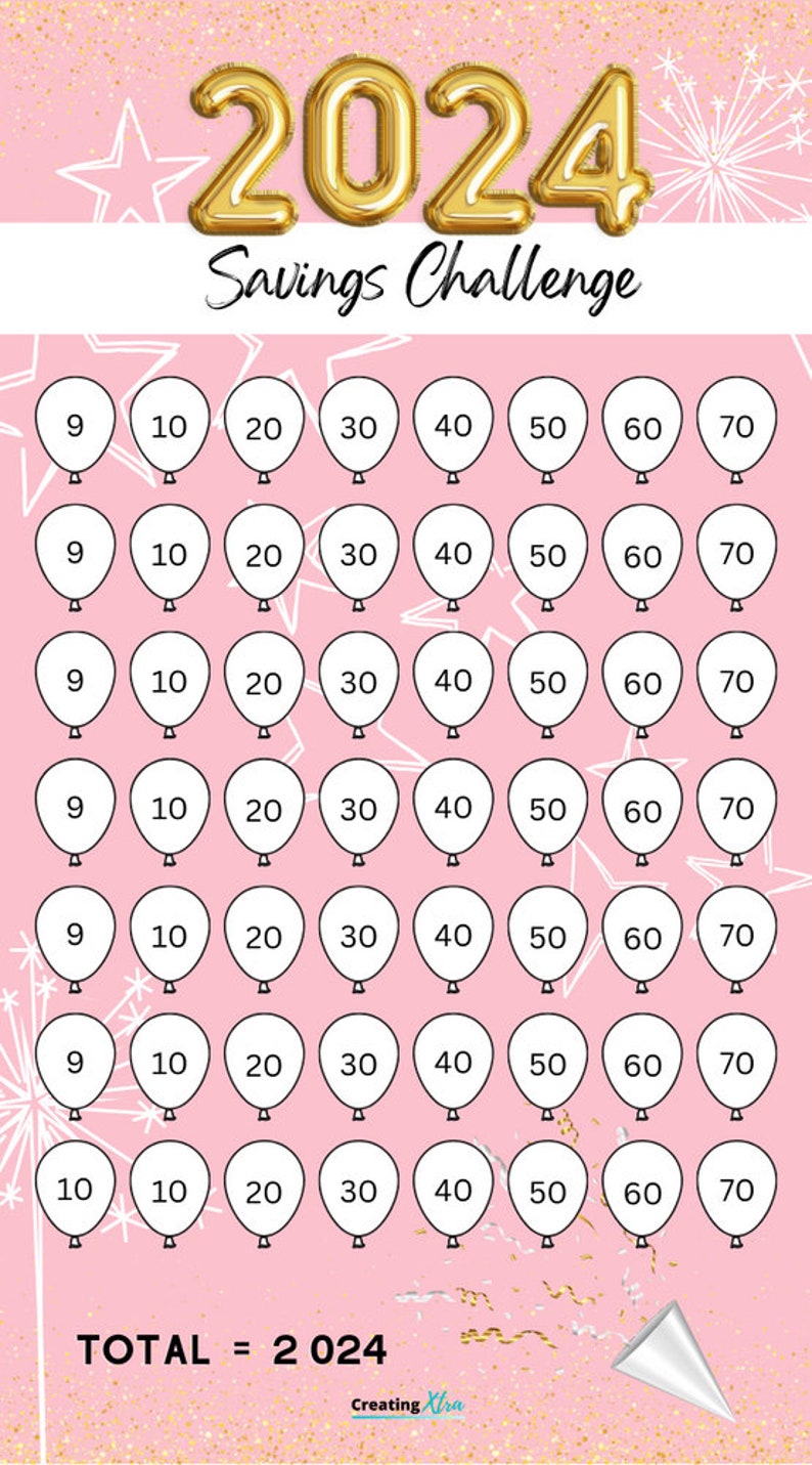 2024 Savings Challenge A6 Size DIGITAL DOWNLOAD Etsy