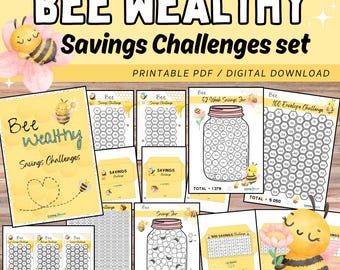 Bienen-Wohlhabende Spar-Challenges set / Geld sparen / Digital Download / Printable