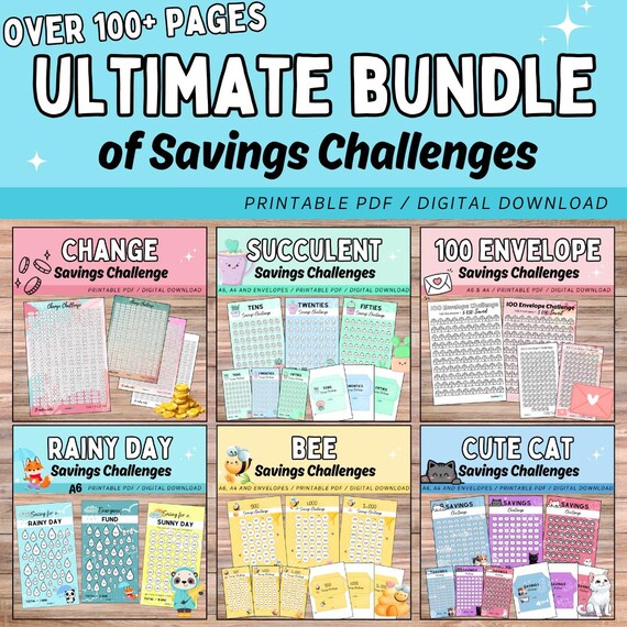 Ultimate Savings Challenge Bundle / 120+ Printable A4, A6  display picture 3