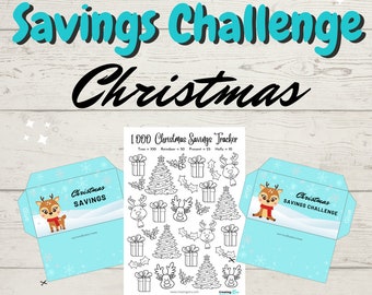 Christmas savings challenge / Christmas envelopes / savings envelopes / Christmas savings tracker printable / Reindeer envelopes