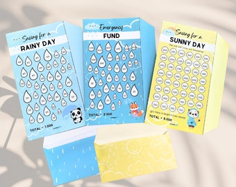 Saving for a Rainy day - Envelope Templates – Emergency fund Savings