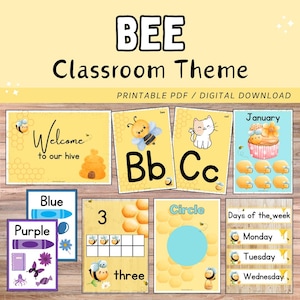 Bee themed Classroom Decor - Printable Bundle