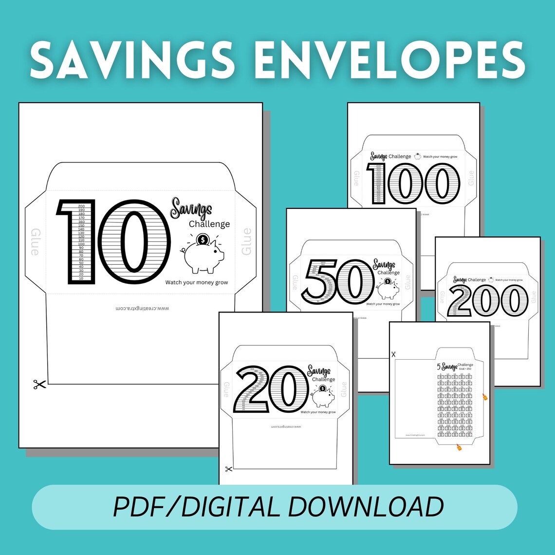Savings Challenge Envelopes, Savings Tracker, Money Saving, Cash ...