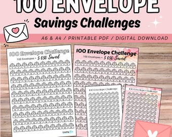 100 Umschlag Spar-Challenge / A6 and A4 / Printable