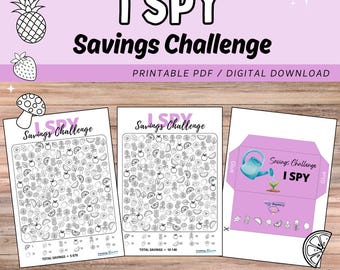 "Ich spioniere Spar-Challenge mit ausdruckbarem ""Geldumschlag""."