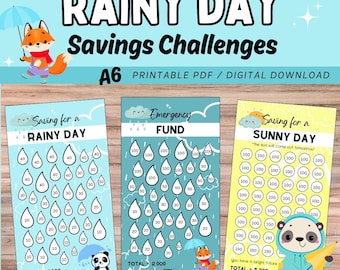 Save for a Rainy Day Spar-Challenges / A6 / DIGITAL DOWNLOAD