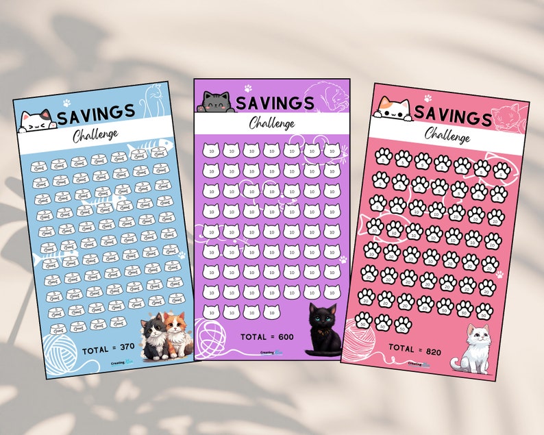 Kitty Savings Challenges / A6 Money Savings Trackers image 1
