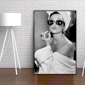 Lèvres Audrey Hepburn, lèvres rouges, style Audrey Hepburn, impression sur toile de maquillage Audrey Hepburn, affiche Audrey, lèvres roses Audrey, livraison gratuite