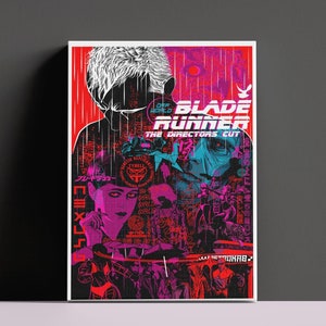 Blade Runner Canvas Art - Harrison Ford Movie Poster, Colorful Wall Decor, Ready to Hang Home Gift