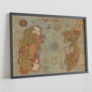 Verken Azeroth: World of Warcraft canvaskaart - vergroot je leefruimte met hangende muurkunst en modern decor - extra grote print