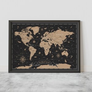 Arte murale per la stanza della scuola domestica, Arte murale per l'aula, Arte dell'atlante mondiale, Arte murale con mappa del mondo, Arte per la stanza dei bambini, Stampa della mappa del mondo, Mappa della stanza dei bambini