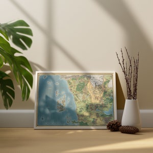 Explore the Forgotten Realms Fearun Map Art Canvas Ready to Hang Poster 