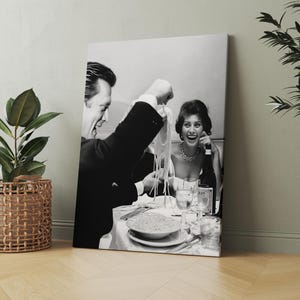Poster di spaghetti italiani, foto vintage in bianco e nero, stampa di pasta, decorazione per sala da pranzo, decorazione da parete per cucina