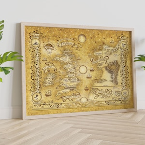 Toile de carte du monde ACOTAR de haute qualité | Décor de cour d'épines et de roses | Cadeau parfait pour les fans | Art mural fantastique