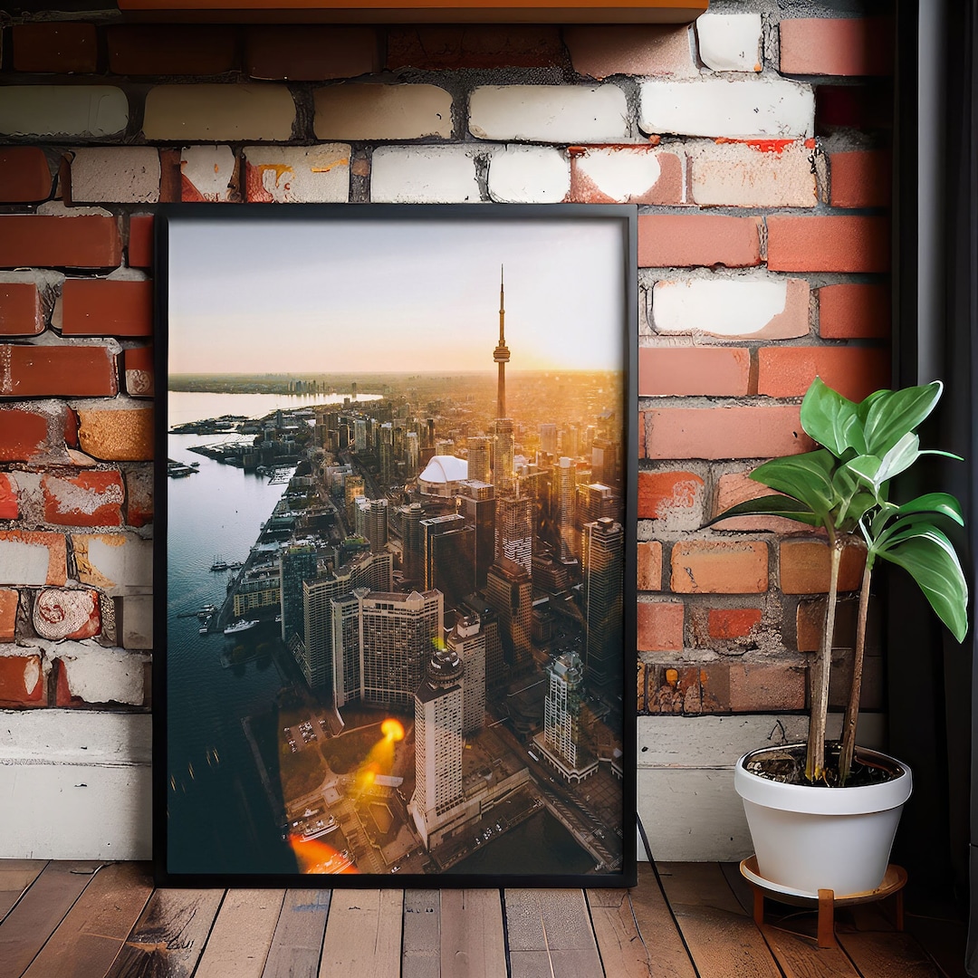 Toronto Skyline Cityscape Art Print Toronto Wall Decor Etsy