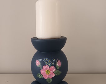 Traditional, Swedish,  wooden candleholder in allmoge style