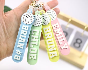 Sport Volleyball Bag Tag: Custom 3D Printed Personalized Keychain, Custom Volleyball, Personalized Volleyball, Bag Tag Volleyball, Sport