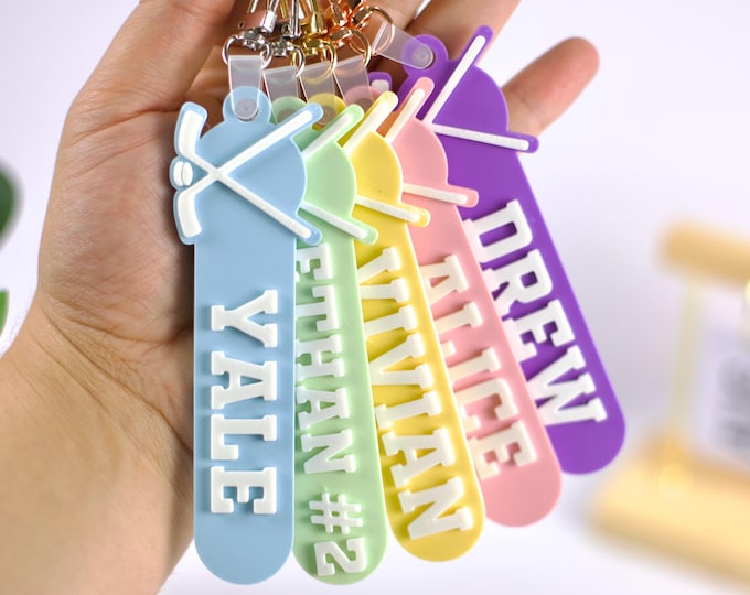 Sport Hockey Bag Tag: Custom 3D Printed Personalized Keychain, Custom Hockey, Personalized Hockey, Bag Tag Hockey, Sport Hockey