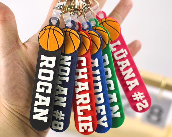 Sport Basketball Bag Tag: Custom 3D Printed Personalized Keychain, Custom Basketball, Personalized Basketbal, Bag Tag Basketball, Sport