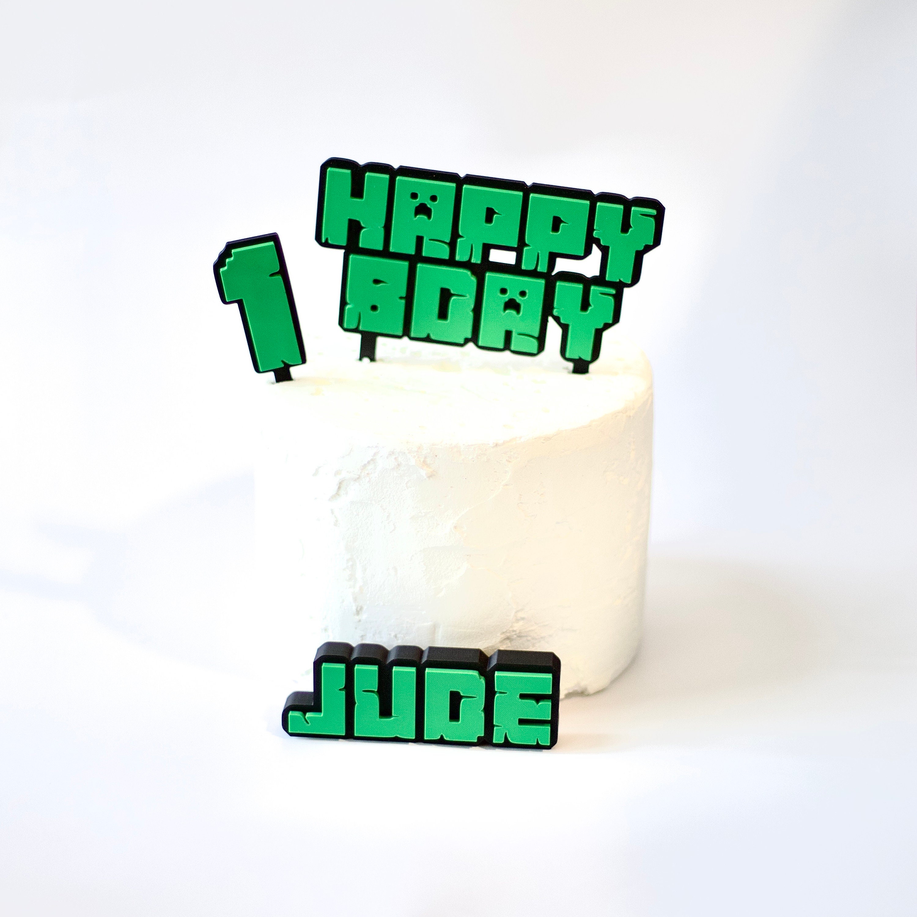 Pixel Adventure Birthday Cake Topper