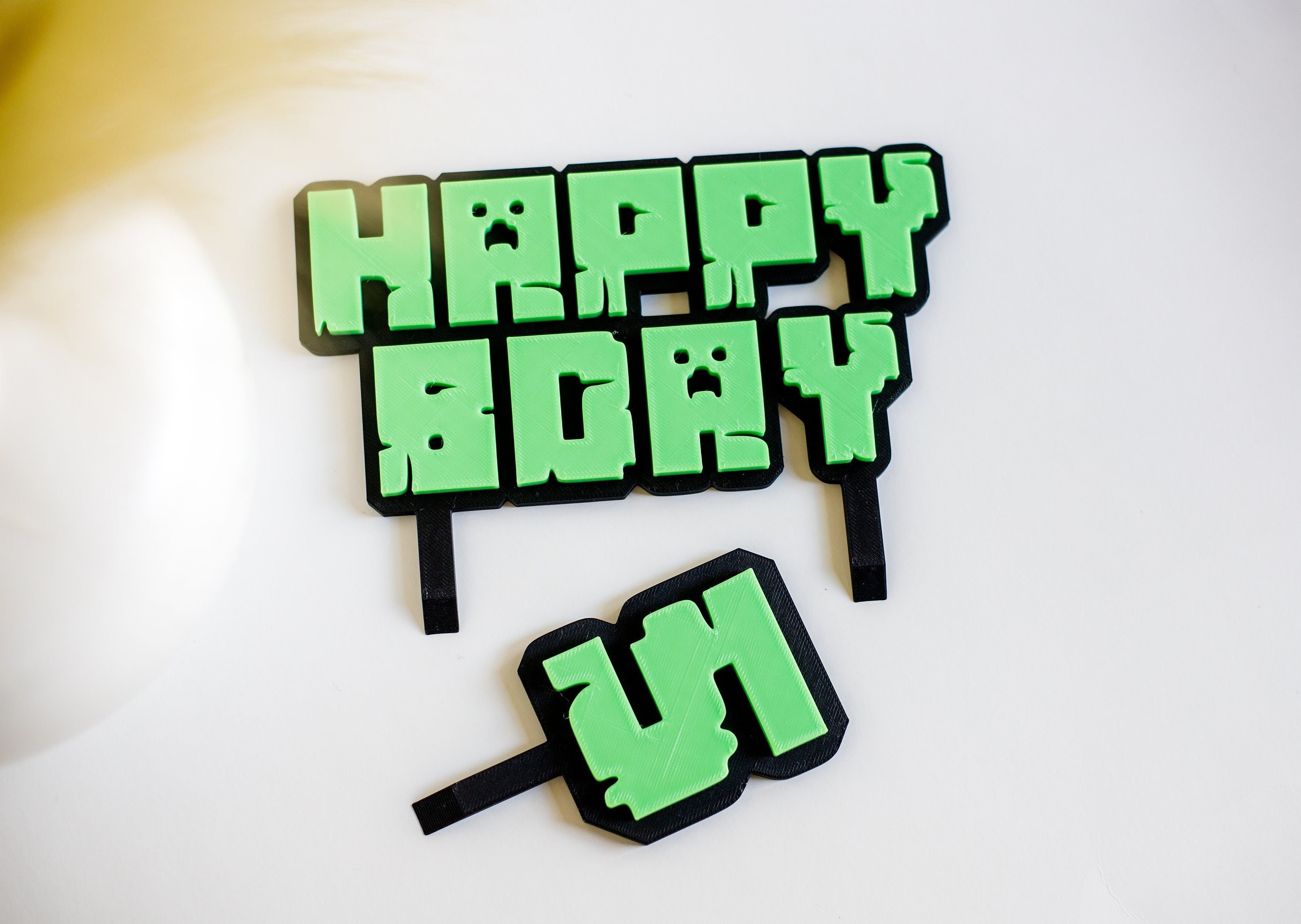 Pixel Adventure Birthday Cake Topper