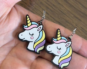 Unicorn Earrings: Pastel Rainbow Jewelry, Fun Fantasy Gift