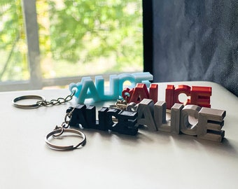 Personalized 3D Printed Name Keychain: Party Favor, School Bag Tag