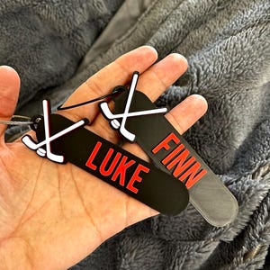 Personalized Hockey Keychain: 3D Printed Backpack Tag, Sport Keyring