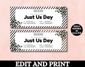 Love Date Gift Coupon | INSTANT DOWNLOAD, editable text | Printable Voucher | Last Minute Gift | Personalized Certificate | Gift Voucher