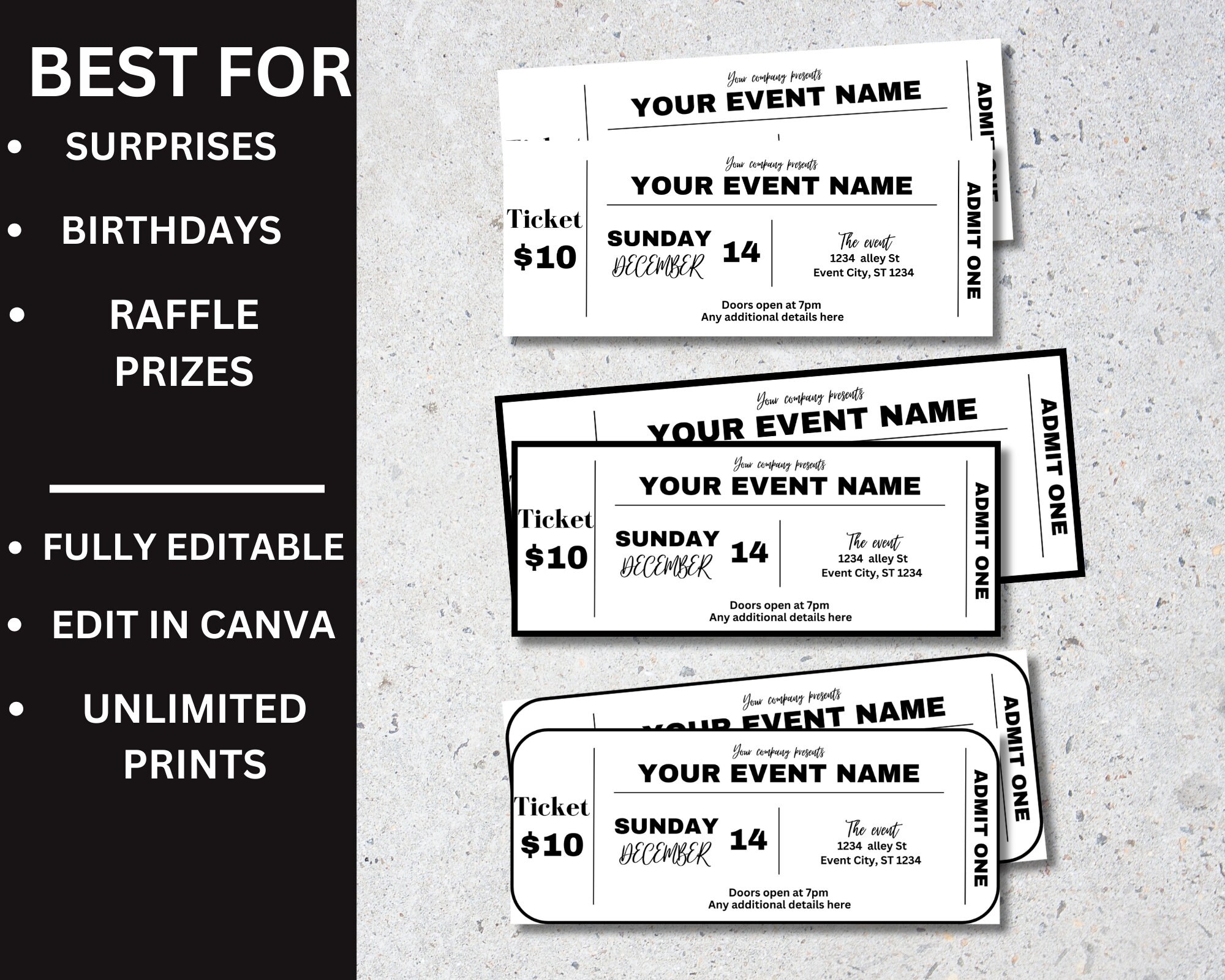 Print Event Ticket Template
