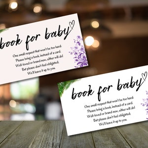 Carte Livres minimalistes pour bébé | Demande de livre encart | Baby shower minimaliste moderne | Baby Shower sans distinction de sexe | Modèle modifiable