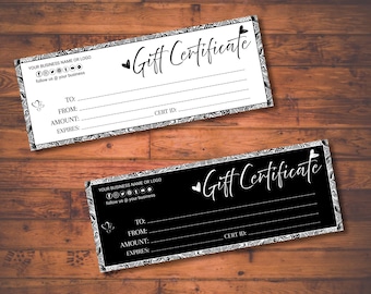Gift Certificate Template, Editable Gift Certificate Template, Modern Gift Certificate, Editable Gift Card, Instant Download, Gift Voucher