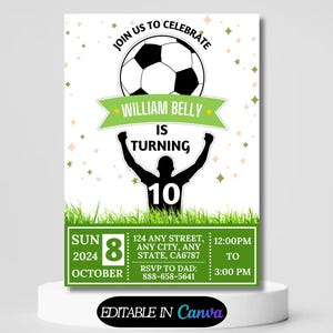 Voetbal uitnodigen bewerkbare verjaardagskaart Instant Download sjabloon jongen verjaardagsfeestje uitnodigen uitnodiging voetbalfeest bewerkbare voetbaluitnodiging