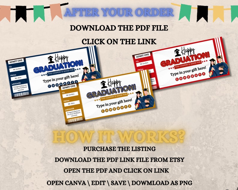 Printable Graduation Coupon. Graduation Gifts. Editable Coupons ...