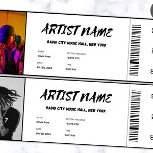 Bearbeitbare Konzertticket Vorlage, DIY Event Ticket, benutzerdefiniertes Konzertticket Geschenk, Überraschung druckbare Konzerttickets Geschenkidee, Canva Template